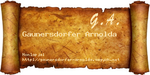 Gaunersdorfer Arnolda névjegykártya